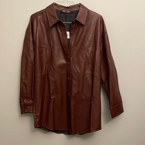 Dex Faux leather Shacket